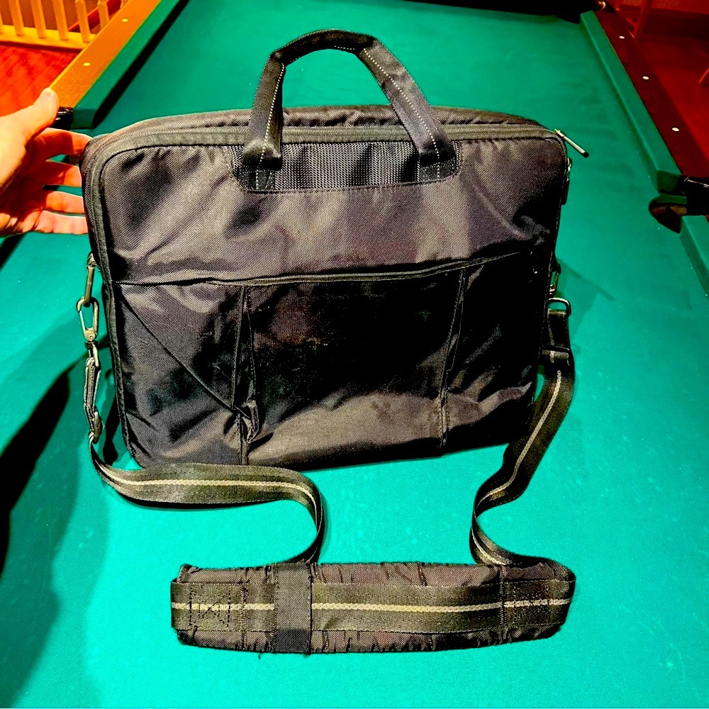 Dell Laptop Briefcase-messenger style, with heavy adjustable shoulder strap